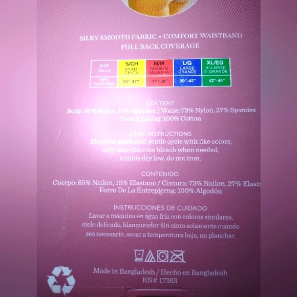 NWT Women's Briefs 1 pack Of 5 Hi-Cut Comfort Waistband Very Soft size S - Picture 4 of 5